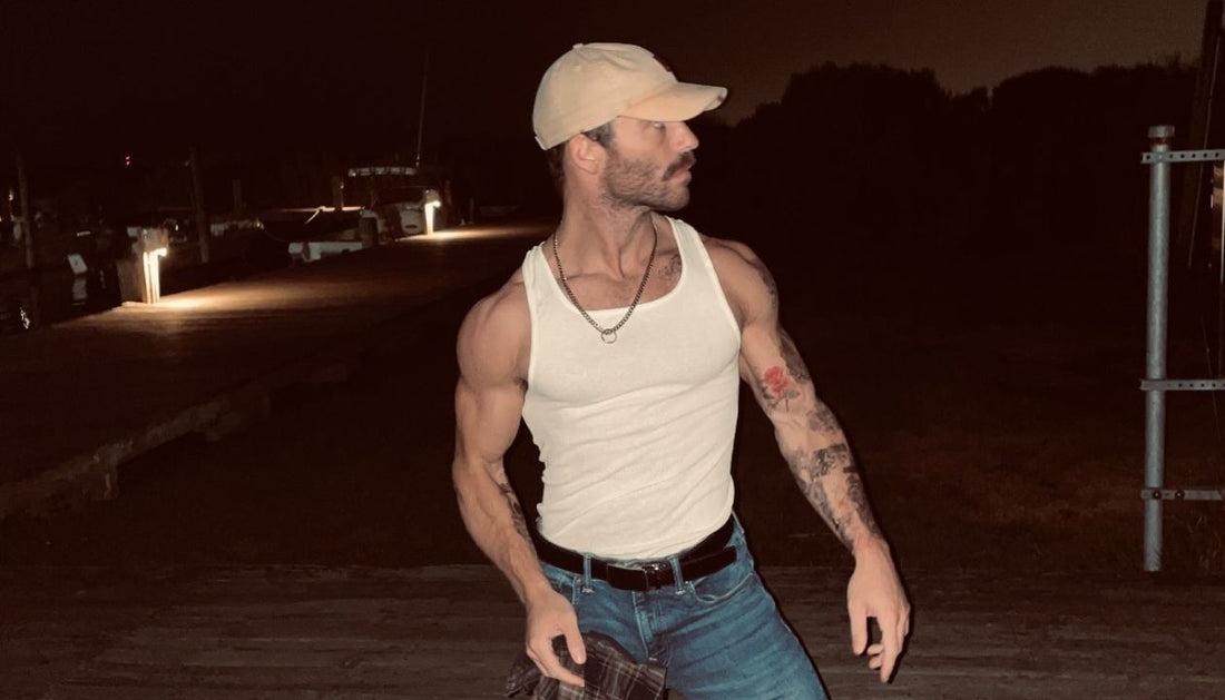 Chris McGrath wearing Distressed Khaki Beige Dad Hat