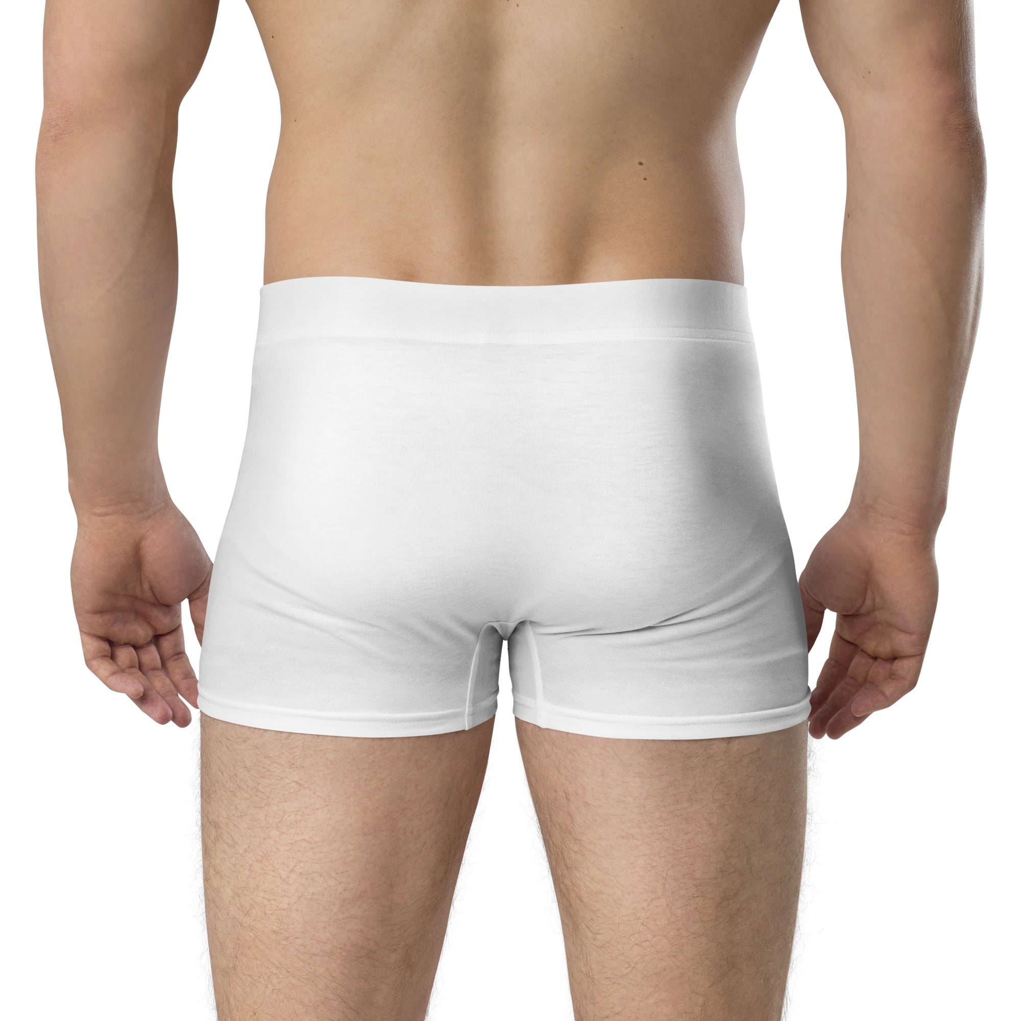 Chris McGrath's Champion Dad collection.  White boxer briefs worn by a person on a white background