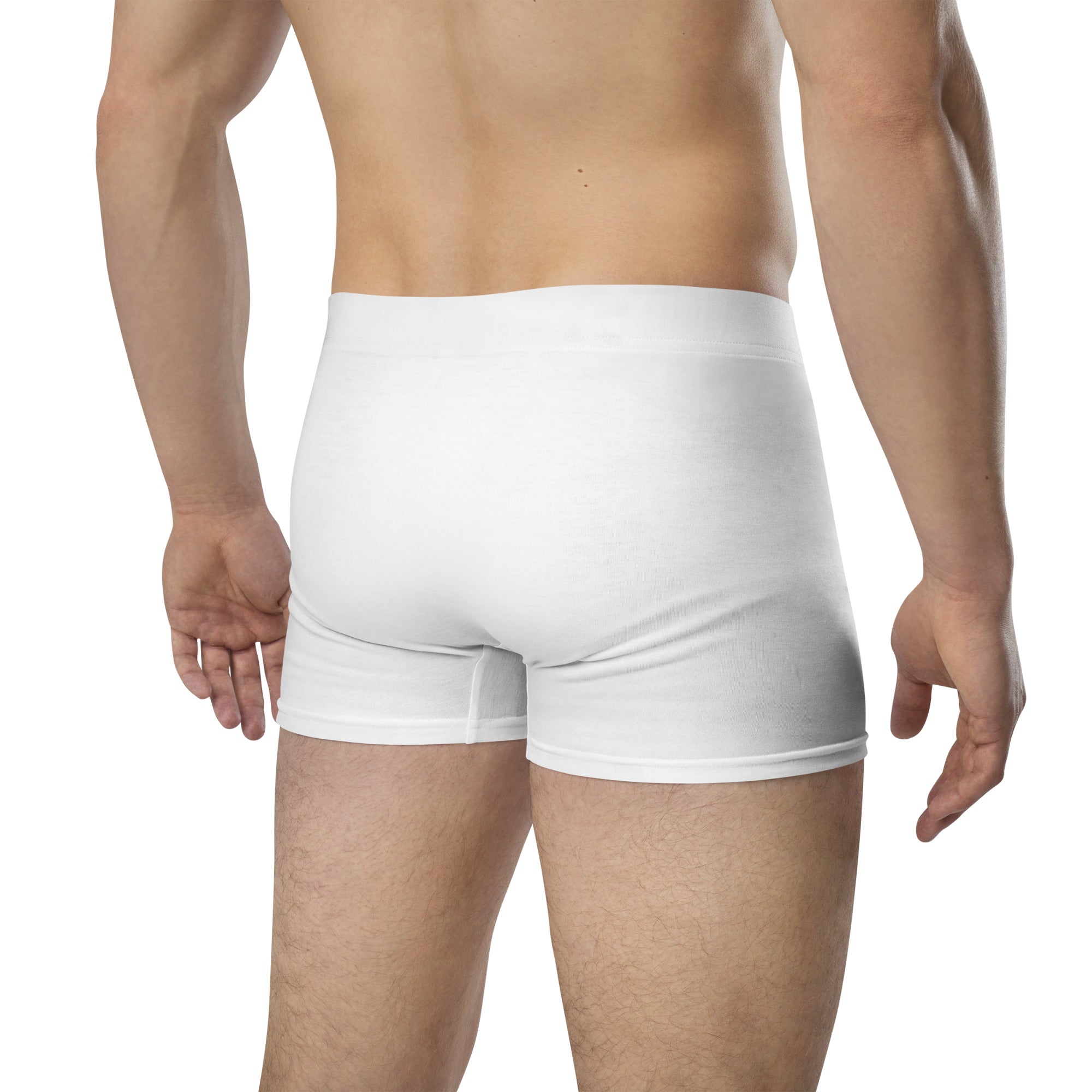 Chris McGrath's Champion Dad collection.  White boxer briefs worn by a person on a white background